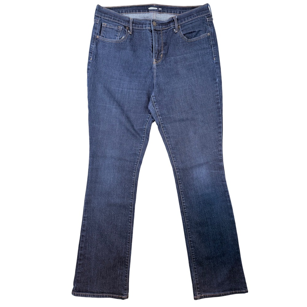 Old Navy Curvy Boot-Cut Jeans Womens 14 Long Dark Wash Stretch Denim Mid Rise